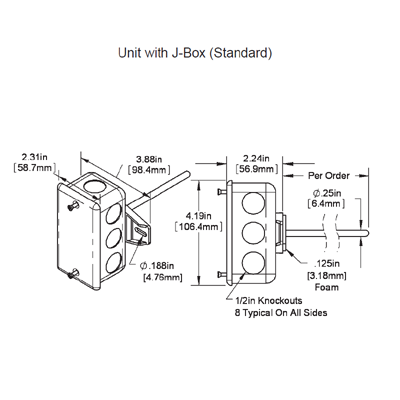 Automated Logic ALC/10K-2-RA-12" Rigid Duct Averaging Temperature Sensor