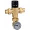 Caleffi 521519AC Adjustable 3-Way Thermostatic Mixing Valve 3/4" Sweat Inlet Check Valve 3Cv with Gauge