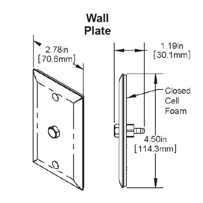 BAPI BA/10K-2-SP Temperature Sensor Wall Plate Stainless Steel 10K-2 Thermistor